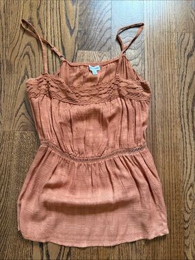 love on a hanger Rust Crochet-Trim Cami